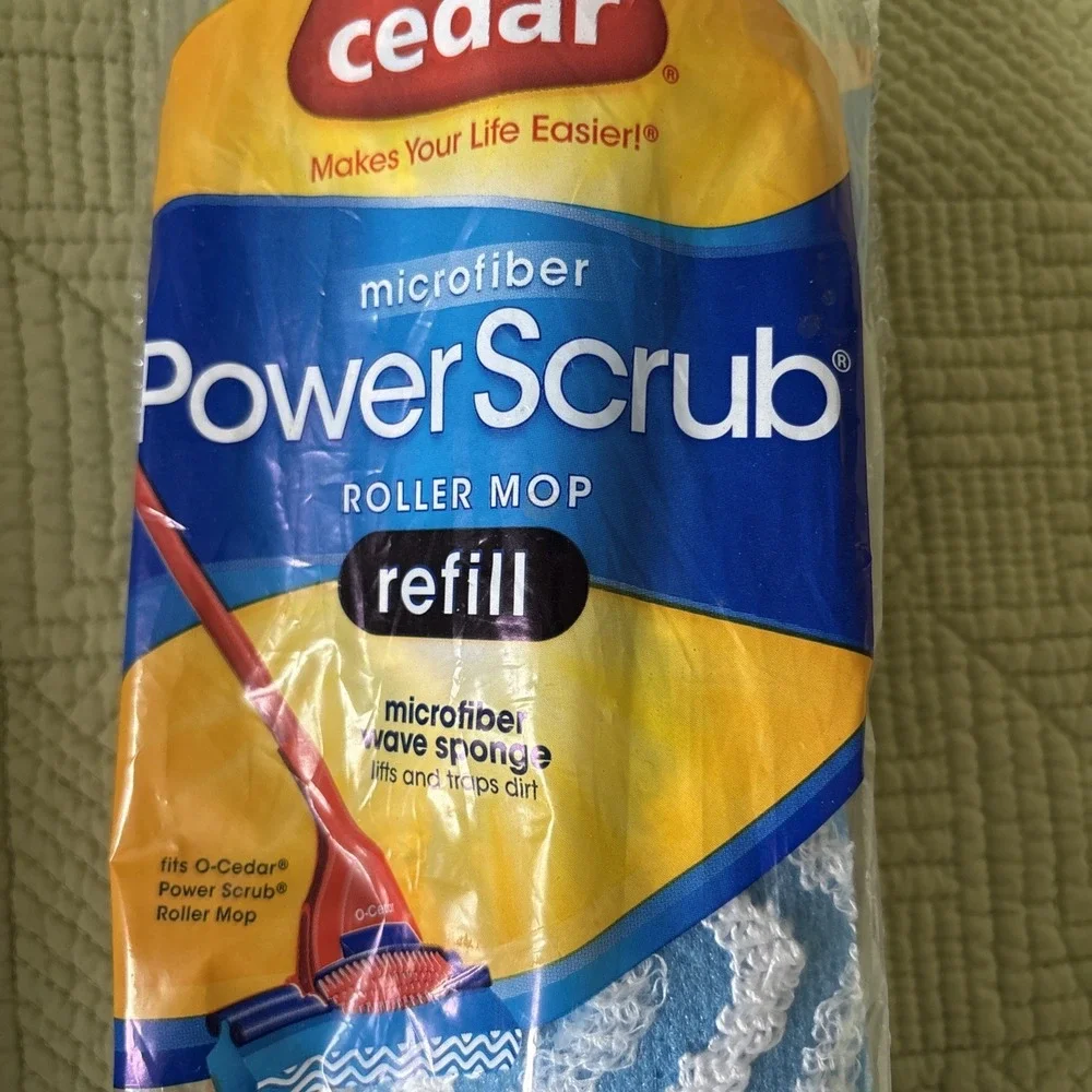 O Cedar Power Scrub Microfiber Wave Sponge Roller Mop Head Refill New Sealed